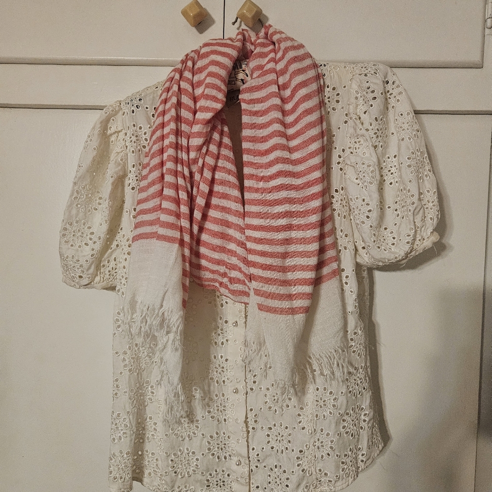 Red And White Striped Scarf